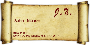 Jahn Ninon névjegykártya